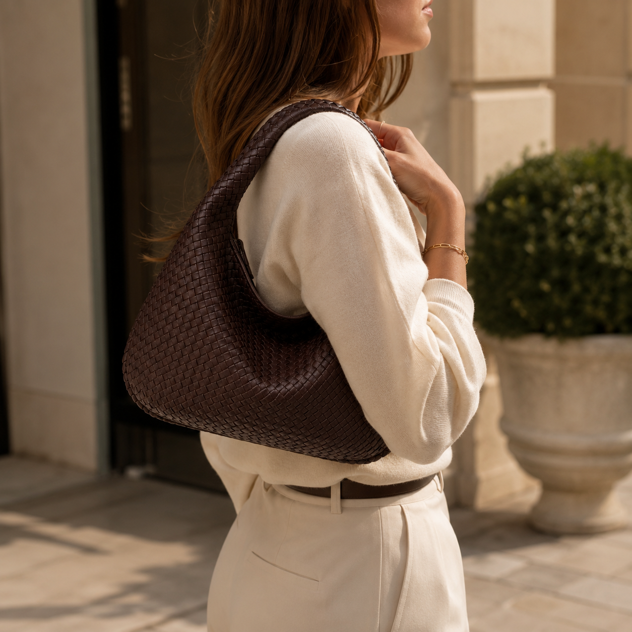 Sienna Woven Shoulder Bag