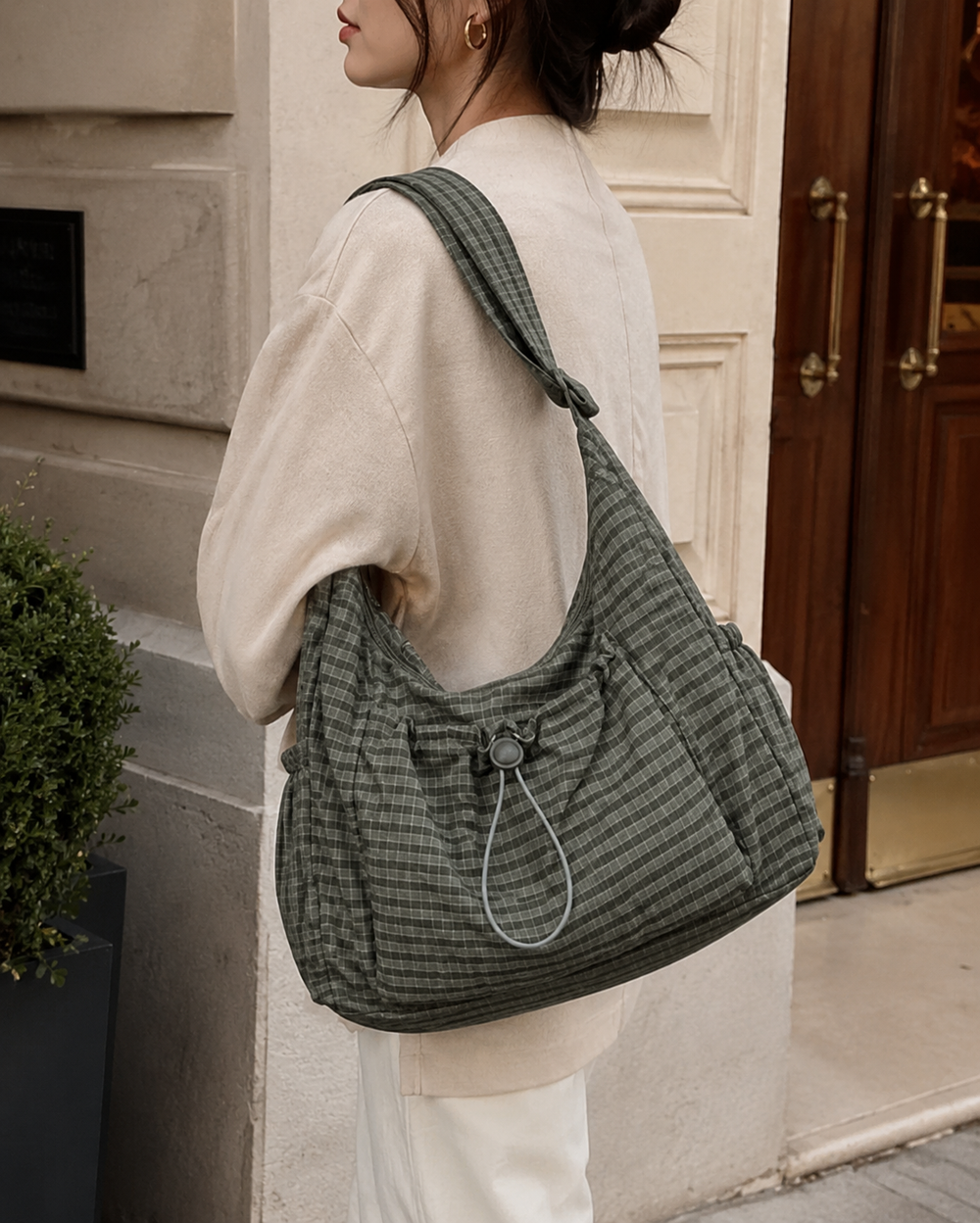 Nela Checkered Shoulder Bag
