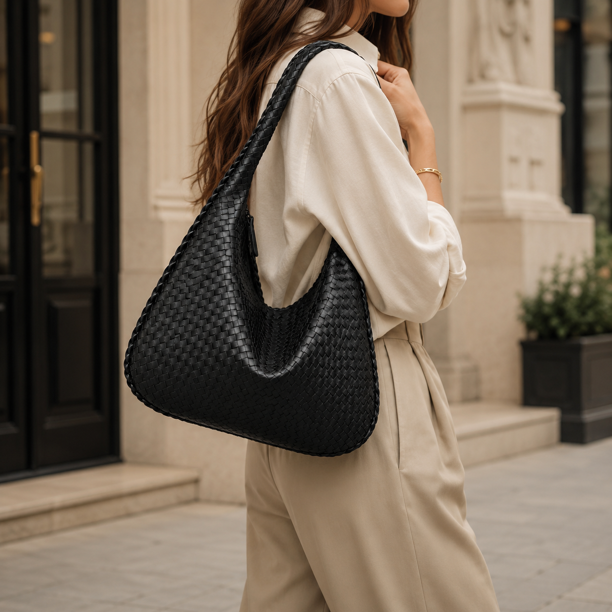 Sienna Woven Shoulder Bag