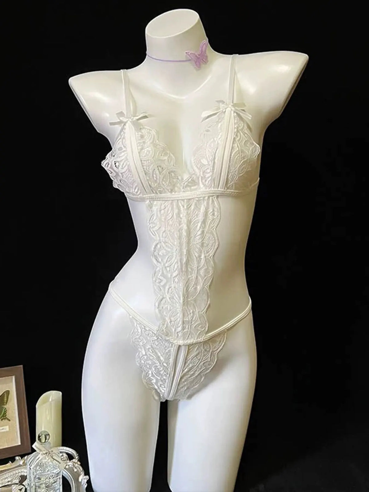 Women's Sexy Bandage Bodysuit Roleplay Lingerie Set