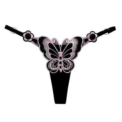 SP&CITY Butterfly Embroidery Lace Hollow Out Sexy Women's Thongs Low Waist Mesh Transparent Erotic Underpants Soft Thin T String