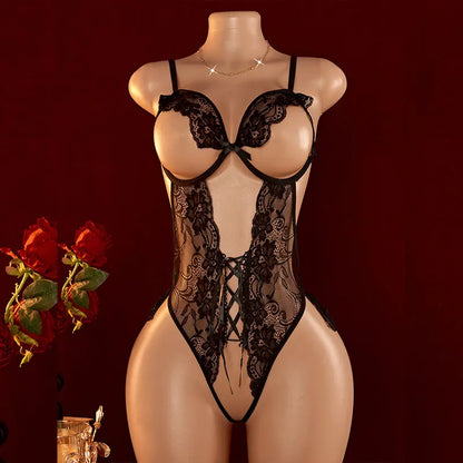 Women's Sexy Bandage Bodysuit Roleplay Lingerie Set