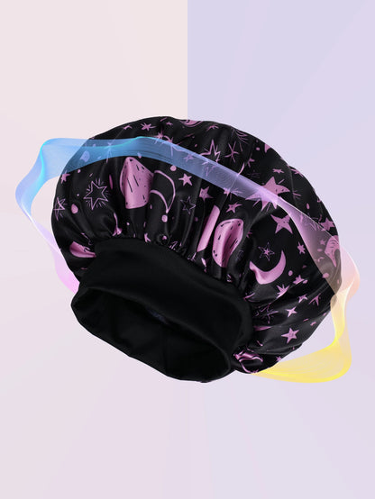 Unisex Pink Leopard Butterfly Sleep Cap Soft Comfortable Material Ideal for Students Couples Daily Sleep Makeup Festive Gift