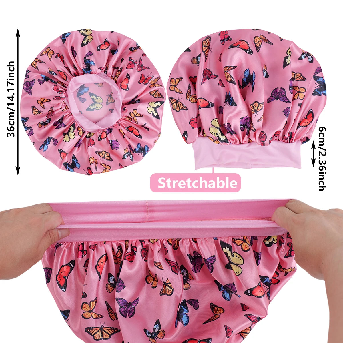 Unisex Pink Leopard Butterfly Sleep Cap Soft Comfortable Material Ideal for Students Couples Daily Sleep Makeup Festive Gift