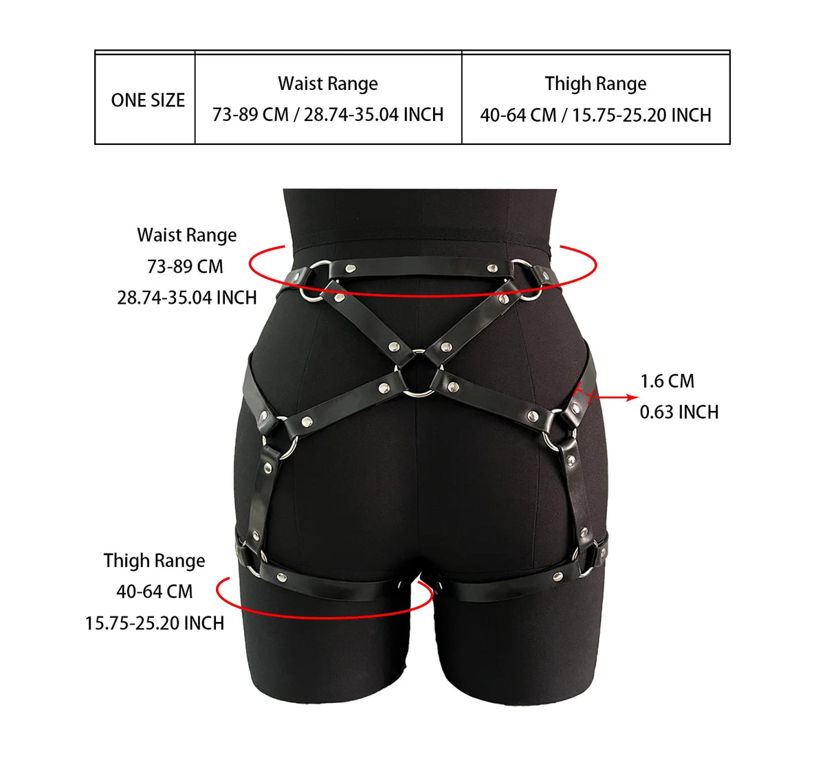 Ladies' Sexy Leather Belt Adjustable Fashion Punk Body Restraint Tight Strap for Daily Holiday Parties BDSM Clothing Accessories
