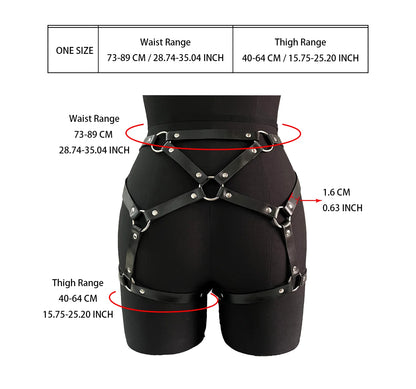 Ladies' Sexy Leather Belt Adjustable Fashion Punk Body Restraint Tight Strap for Daily Holiday Parties BDSM Clothing Accessories