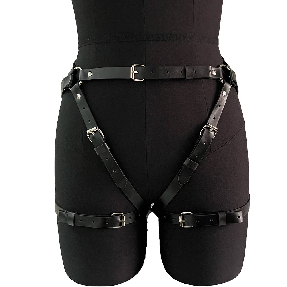 Ladies' Sexy Leather Belt Adjustable Fashion Punk Body Restraint Tight Strap for Daily Holiday Parties BDSM Clothing Accessories