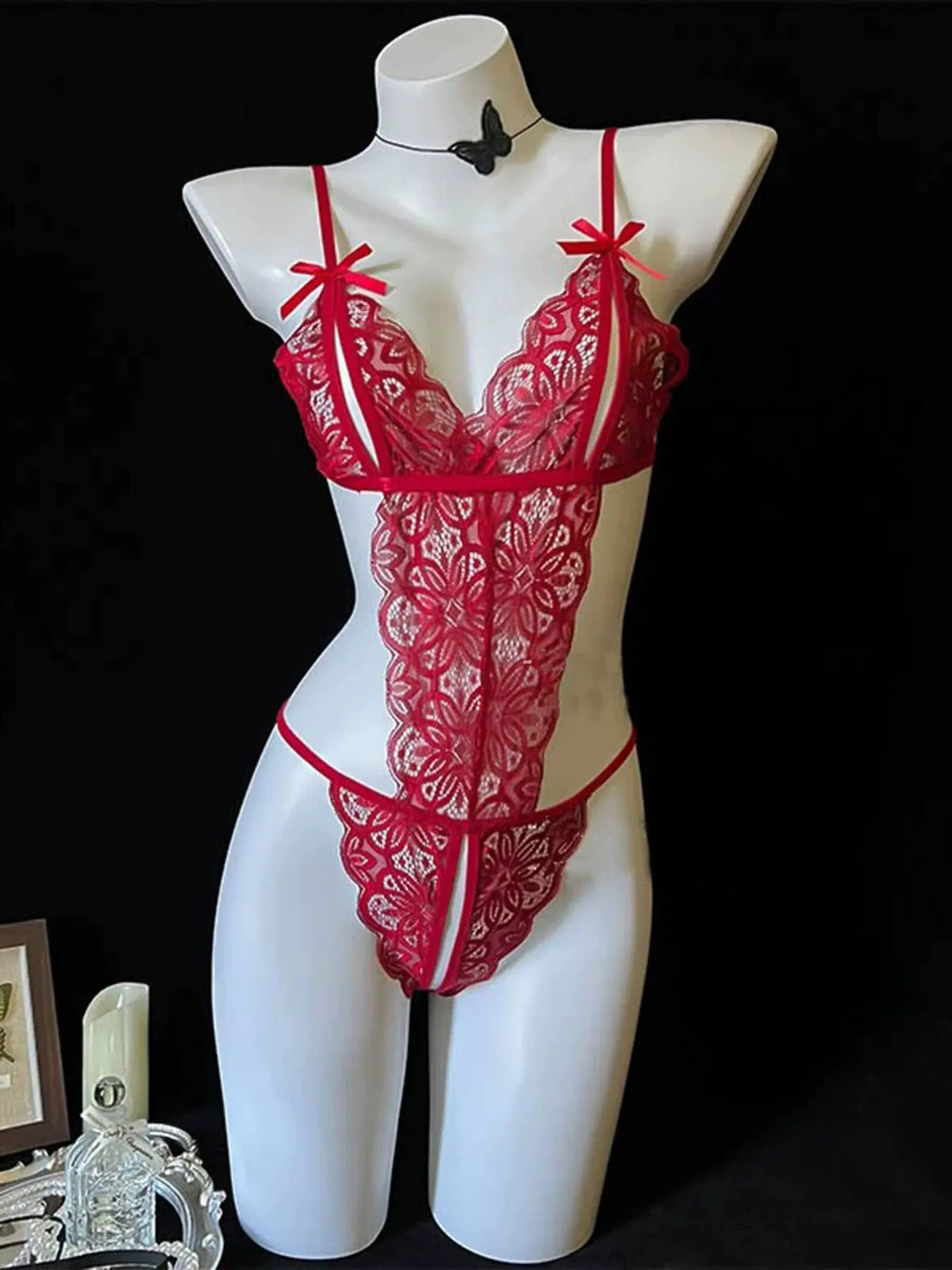 Women's Sexy Bandage Bodysuit Roleplay Lingerie Set