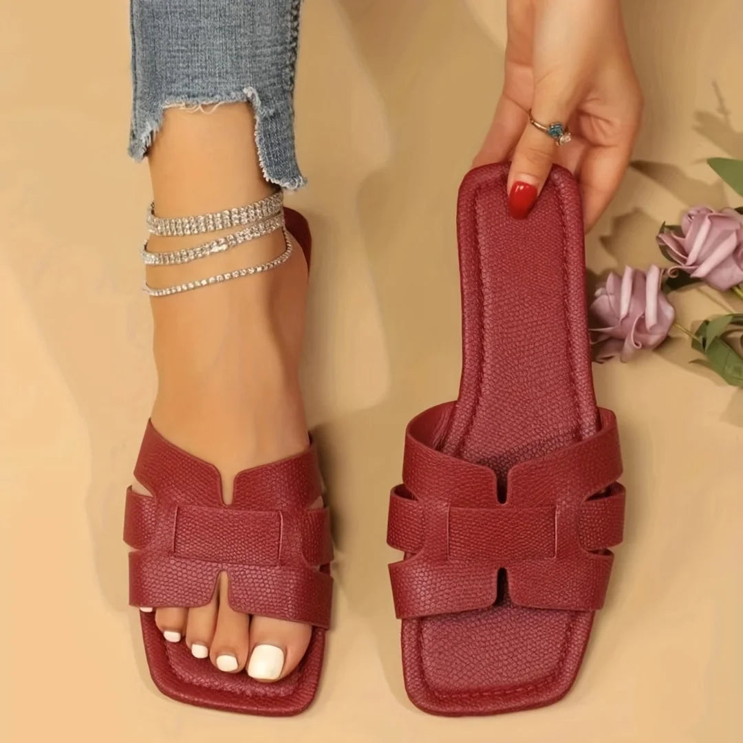 Plus Size Women's Sandals Trendy Knitted Flat Bottom Casual Couple Beach Shoes Summer Outerwear Comfortable Sandals for Women