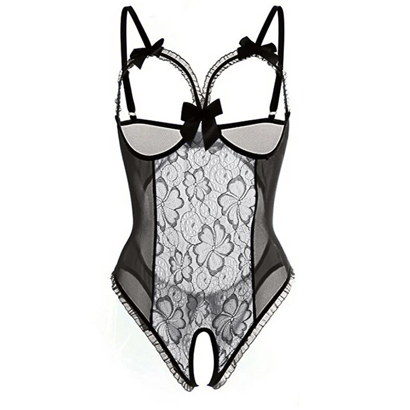 Women's Sexy Bandage Bodysuit Roleplay Lingerie Set
