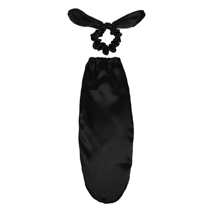 Satin Sleep Cap with Hair Bow Scrunchies, Soft Long Hair Bonnet for Long Hair, Hair Protector for Daily Use & Nighttime