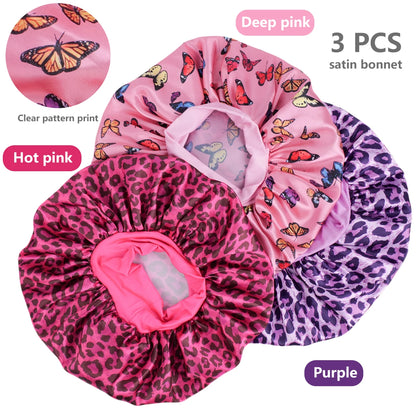 Unisex Pink Leopard Butterfly Sleep Cap Soft Comfortable Material Ideal for Students Couples Daily Sleep Makeup Festive Gift