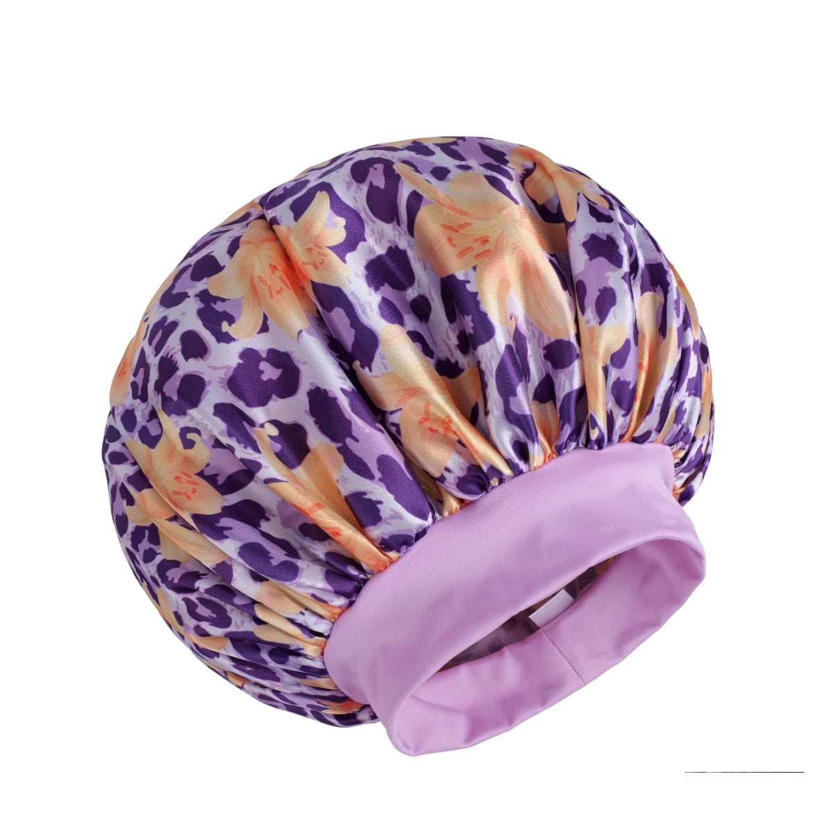 Unisex Pink Leopard Butterfly Sleep Cap Soft Comfortable Material Ideal for Students Couples Daily Sleep Makeup Festive Gift