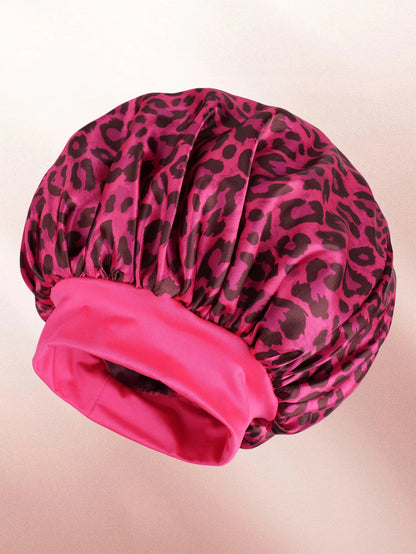 Unisex Pink Leopard Butterfly Sleep Cap Soft Comfortable Material Ideal for Students Couples Daily Sleep Makeup Festive Gift