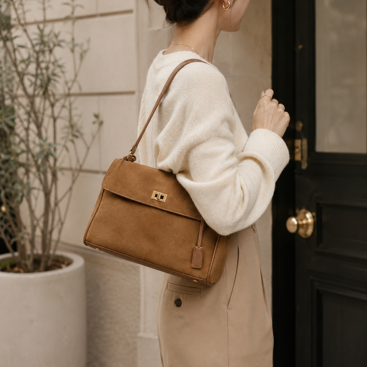 Elara Suede Tote
