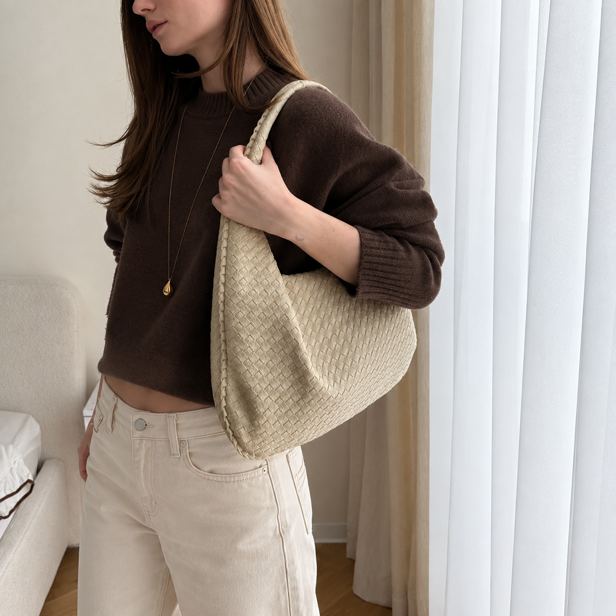 Sienna Woven Shoulder Bag